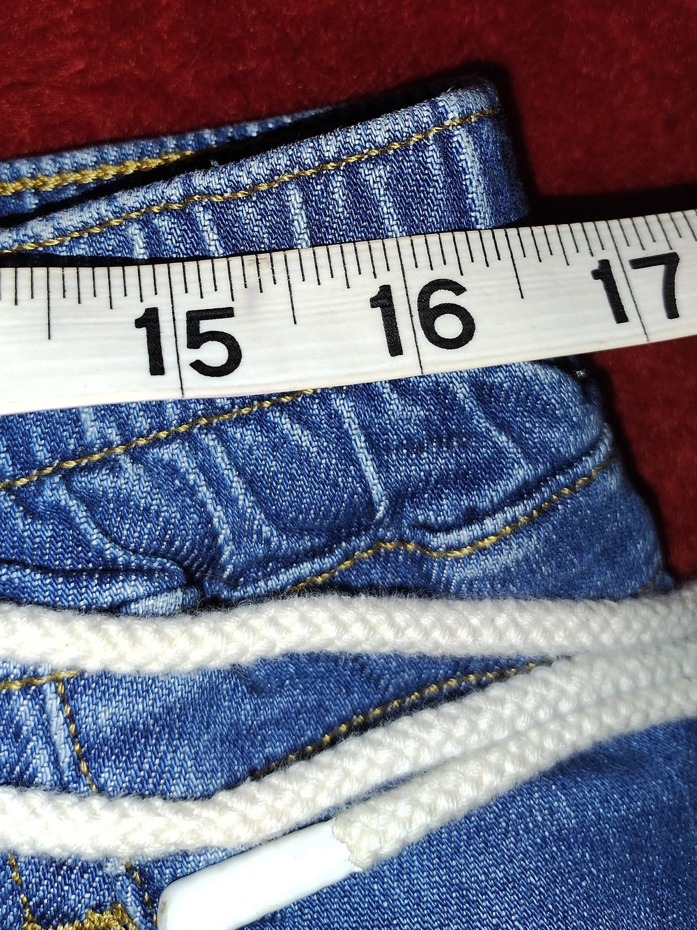Pilcro Blue Drawstring Jeans - Wide Leg Sz M - Picture 4 of 6